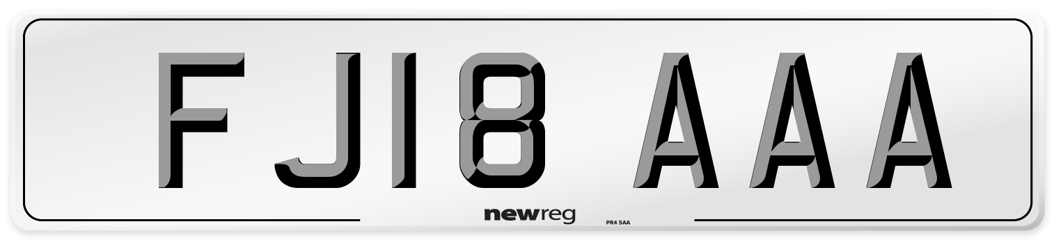 FJ18 AAA Number Plate from New Reg